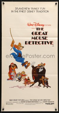 7r742 GREAT MOUSE DETECTIVE Aust daybill 1986 Walt Disney's crime-fighting Sherlock Holmes cartoon!