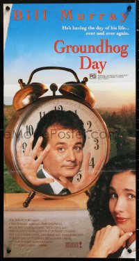 7r746 GROUNDHOG DAY Aust daybill 1993 Bill Murray, Andie MacDowell, directed by Harold Ramis!