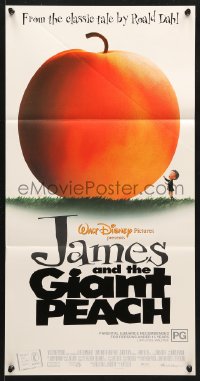 7r782 JAMES & THE GIANT PEACH Aust daybill 1996 Disney stop-motion fantasy cartoon, cool image!