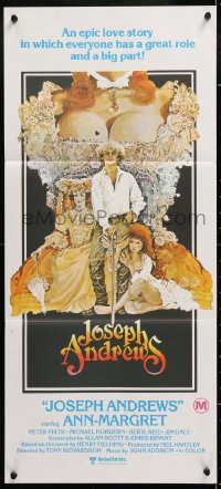 7r784 JOSEPH ANDREWS Aust daybill 1977 artwork of sexy Ann-Margret & Peter Firth by Ted CoConis!