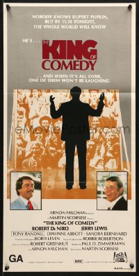 7r790 KING OF COMEDY Aust daybill 1983 Robert De Niro, Jerry Lewis, directed by Martin Scorsese!
