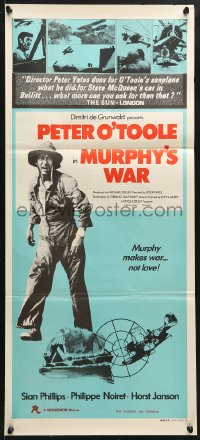 7r839 MURPHY'S WAR Aust daybill 1971 Peter O'Toole, WWII was ending, WWMurphy was about to begin!