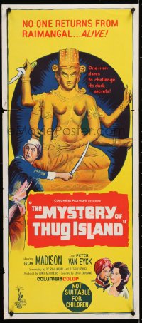 7r843 MYSTERY OF THUG ISLAND Aust daybill 1965 Guy Madison, no one returns from Raimangal alive!