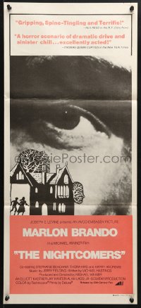 7r849 NIGHTCOMERS Aust daybill 1972 creepy Marlon Brando, Michael Winner English horror!