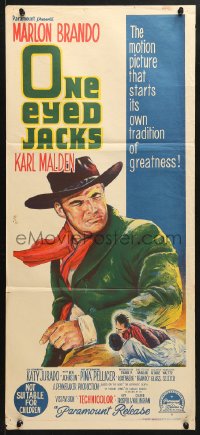 7r857 ONE EYED JACKS Aust daybill 1961 great art of star & director Marlon Brando!