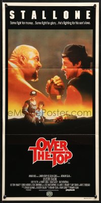 7r860 OVER THE TOP Aust daybill 1987 trucker Sylvester Stallone armwrestling giant guy & with son!