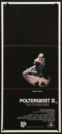 7r871 POLTERGEIST II Aust daybill 1986 Heather O'Rourke, The Other Side, they're back!