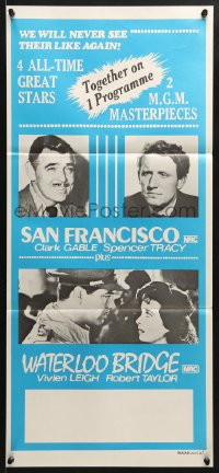 7r900 SAN FRANCISCO/WATERLOO BRIDGE Aust daybill 1970s Clark Gable, Spencer Tracy, Vivien Leigh!