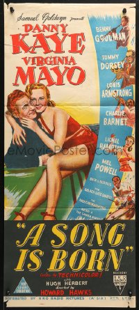 7r924 SONG IS BORN Aust daybill 1949 Danny Kaye, Virginia Mayo, Howard Hawks