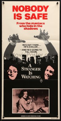 7r937 STRANGER IS WATCHING Aust daybill 1982 Kate Mulgrew & Rip Torn, New York serial killer horror