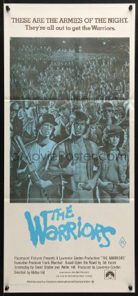 7r986 WARRIORS Aust daybill R1980s Walter Hill, Jarvis artwork of the armies of the night!