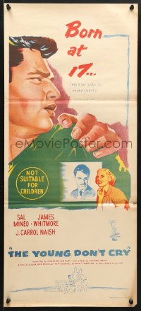 7r998 YOUNG DON'T CRY Aust daybill 1957 Sal Mineo, James Whitmore, J. Carrol Naish!