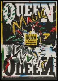 7r169 QUEEN LIVE IN BUDAPEST East German 23x32 1988 'Magic', great rock & roll artwork by Krause!