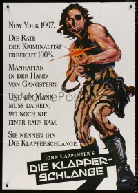 7r178 ESCAPE FROM NEW YORK teaser German 33x47 1981 John Carpenter, Kurt Russell as Snake Plissken!