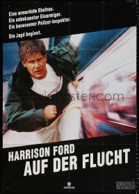 7r180 FUGITIVE video German 33x47 1993 convict Harrison Ford is on the run from Tommy Lee Jones!