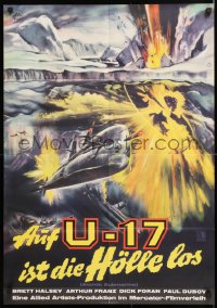 7r191 ATOMIC SUBMARINE German 1963 completely different art, hell explodes under the Arctic Sea!