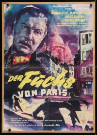 7r213 DER FUCHS VON PARIS German 1957 Litter art of Martin Held, Marianne Koch, yellow title!