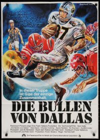 7r251 NORTH DALLAS FORTY German 1979 Nick Nolte, great Texas football art by Morgan Kane!