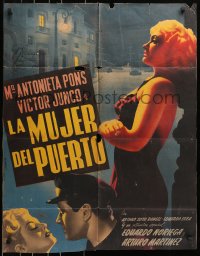 7r043 LA MUJER DEL PUERTO Mexican poster 1949 Emilio Gomez's The Woman of the Port!