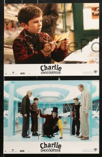 7r412 CHARLIE & THE CHOCOLATE FACTORY 8 French LCs 2005 Johnny Depp as WIlly Wonka, Tim Burton!