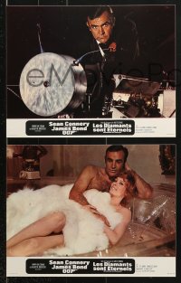 7r358 DIAMONDS ARE FOREVER 9 French LCs 1971 Sean Connery as James Bond 007, Jill St. John!