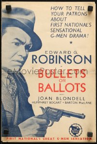 7s003 BULLETS OR BALLOTS English pressbook 1936 Edward G. Robinson, Blondell, Bogart shown, rare!