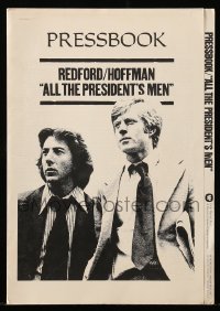 7s056 ALL THE PRESIDENT'S MEN pressbook 1976 Dustin Hoffman & Robert Redford as Woodward & Bernstein