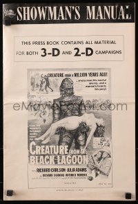 7s151 CREATURE FROM THE BLACK LAGOON pressbook 1954 for both 2-D & 3-D releases, great content!