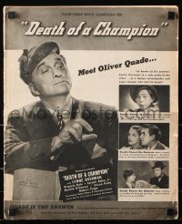 7s163 DEATH OF A CHAMPION pressbook 1939 Lynne Overman as a human encyclopedia super-snooper!