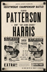 7s213 FLOYD PATTERSON VS ROY HARRIS pressbook 1958 posters for heavyweight championship battle!