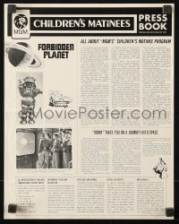 7s218 FORBIDDEN PLANET pressbook R1972 Robby the Robot, an MGM Children's Matinee!
