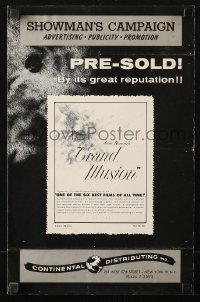 7s246 GRAND ILLUSION pressbook R1960s Jean Renoir's classic La Grande Illusion, Erich von Stroheim