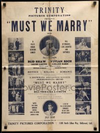 7s375 MUST WE MARRY pressbook 1928 watch juvenile Bud Shaw climb the cinema ladder of fame, rare!