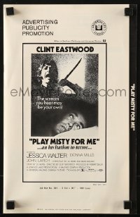 7s425 PLAY MISTY FOR ME pressbook 1971 Clint Eastwood, Jessica Walter, an invitation to terror!