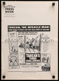 7s527 TARZAN'S THREE CHALLENGES pressbook 1963 Edgar Rice Burroughs, Jock Mahoney, The Miracle Man!