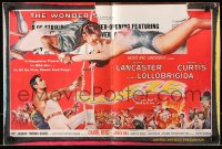 7s557 TRAPEZE pressbook 1956 Burt Lancaster, Gina Lollobrigida & Tony Curtis, cool die-cut cover!