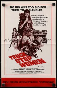 7s561 TRUCK STOP WOMEN pressbook 1974 no rig was too big for sexy Claudia Jennings to handle!