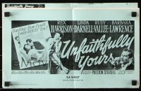 7s567 UNFAITHFULLY YOURS pressbook 1948 Preston Sturges directed, Rex Harrison, sexy Linda Darnell!