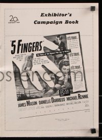 7s050 5 FINGERS pressbook 1952 James Mason, Danielle Darrieux, true story of the most fabulous spy!