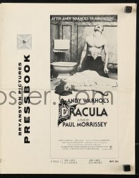 7s058 ANDY WARHOL'S DRACULA pressbook 1974 Paul Morrissey, wild images of vampire Udo Kier!