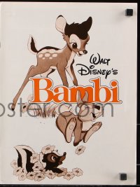 7s072 BAMBI pressbook R1982 Walt Disney cartoon deer classic, great art with Thumper & Flower!