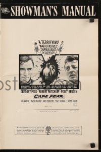 7s124 CAPE FEAR pressbook 1962 Gregory Peck, Robert Mitchum, Polly Bergen, film noir!