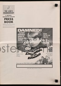 7s138 CHILDREN OF THE DAMNED pressbook 1964 beware the creepy kid's eyes that paralyze!