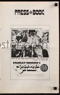 7s145 CLOCKWORK ORANGE pressbook 1973 Stanley Kubrick classic, Malcolm McDowell, rated X!