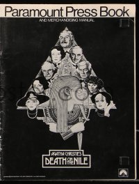7s164 DEATH ON THE NILE pressbook 1978 Peter Ustinov, Agatha Christie, great Richard Amsel art!