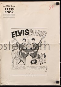 7s179 DOUBLE TROUBLE pressbook 1967 cool mirror image of rockin' Elvis Presley playing guitar!