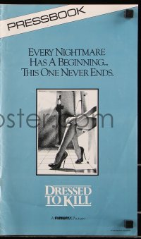 7s184 DRESSED TO KILL pressbook 1980 Brian De Palma shows the latest fashion in murder, sexy legs!