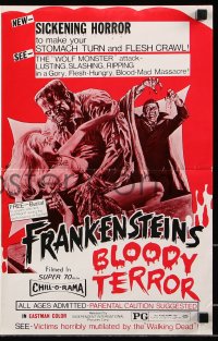 7s221 FRANKENSTEIN'S BLOODY TERROR pressbook 1971 Paul Naschy Spanish monster movie!