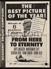 7s224 FROM HERE TO ETERNITY awards pressbook 1954 Lancaster, Kerr, Sinatra, Reed,Clift,Best Picture!