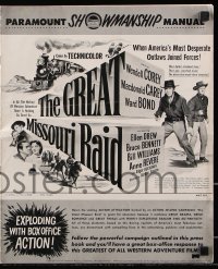 7s251 GREAT MISSOURI RAID pressbook 1951 Wendell Corey, Macdonald Carey, gun-thundering story!